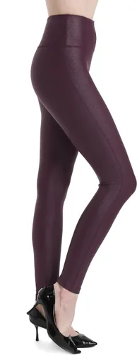 Vista 2 de HARTPOR Leggings de piel sintética para mujer, leggings de piel sintética con revestimiento de piel, elásticos, de cintura alta, pantalones de yoga
