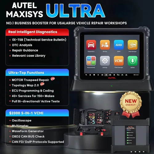Vista 2 de Autel MaxiSys Ultra Full System Diagnostic OBD2 Scanner Tablet Autel Ultra Have 40+ Reset Services with 5in1 MaxiFlash VCMI Can ECU Programación