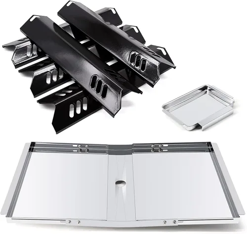 Vista 9 de Protectores térmicos de porcelana de 15 pulgadas para Dyna-Glo DGF510SBP, DGF493BNP, juego de 4 placas térmicas para parrilla de patio trasero