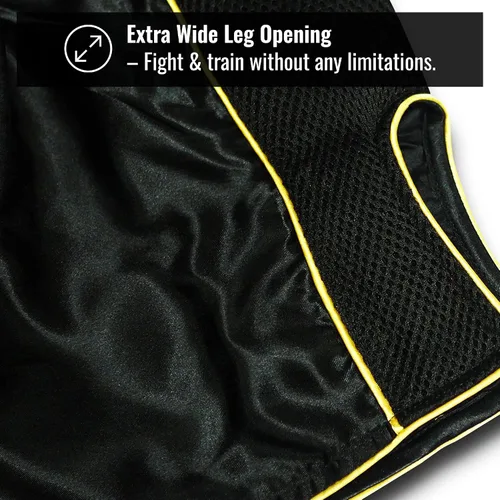 Vista 5 de Pantalones cortos clásicos de Muay Thai para hombres y mujeres, boxeo, kickboxing, alto grado, artes marciales mixtas, ropa de entrenamiento