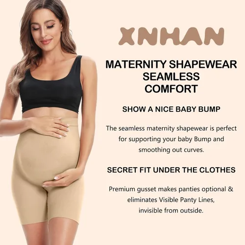 Vista 2 de XNHAN Secret Fit Shaper Panty - Faja moldeadora de maternidad sin costuras para vestido, soporte para el vientre, evita rozaduras en los muslos