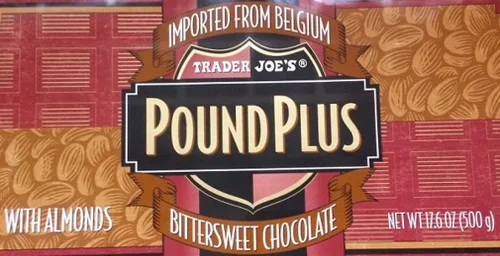 Vista 4 de Trader Joes - Chocolate amargo amargo (54% cacao) con almendras ENORME POUND PLUS Barras de caramelo 2 paquetes sin sabores artificiales sin