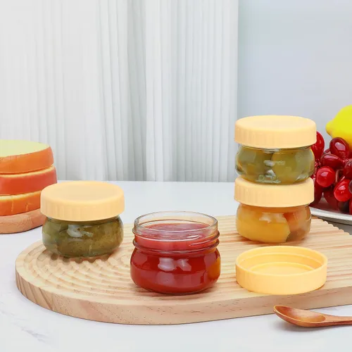 Vista 9 de Tarros pequeños de 4 onzas, paquete de 25 frascos de conservas pequeños con tapas regulares para especias, mermelada, miel, gelatina, postre