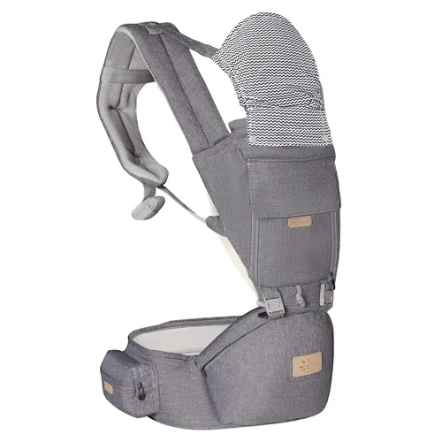 Vista 18 de FRUITEAM Portabebés 6 en 1 con taburete de cintura/asiento de cadera para lactancia materna, talla única - se adapta a recién nacidos, bebés y niños