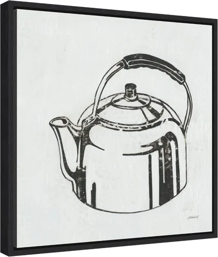 Vista 2 de Amanti Art Lienzo enmarcado para pared, 16 x 16 pulgadas, tetera retro (cocina) por Kathrine Lovell, lienzo enmarcado para pared, obras de arte