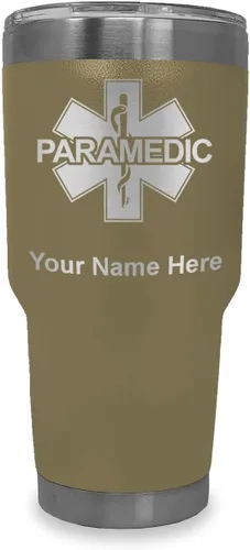 Vista 9 de LaserGram Vaso aislado al vacío de 20 onzas, paramédico, grabado personalizado incluido (negro) Engraved Gift for Paramedics, Vacuum Insulated