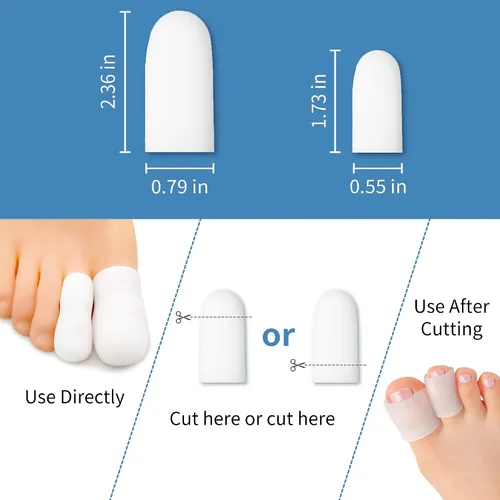 Vista 2 de KONGDY Protectores de dedos de los pies, 12 unidades de silicona para zapatos, protectores de dedos de gel grande para mujeres y hombres, evitan