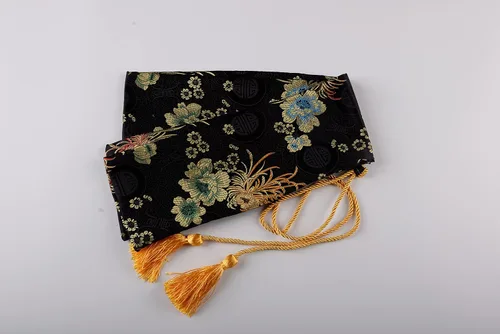 Vista 3 de 51 Inch Synthetic Silk Nice Pattern Bag with Golden Tassel Cover Carrying for Japanese Samurai Katana Chinese Swords