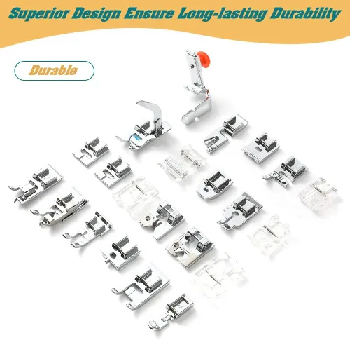 Vista 4 de Aiskaer Juego de 48 pies prensatelas para máquina de coser para hermano, Babylock, cantante, Janome, Elna, Toyota, nuevo hogar, simplicidad, Kenmore