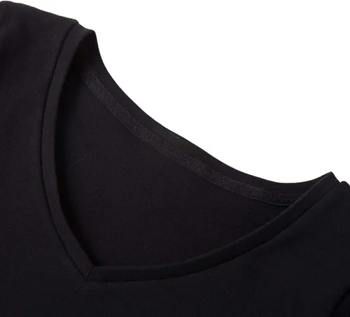 Vista 6 de LINDLOOK Camiseta de manga larga ajustada con cuello en V y cuello redondo para mujer, camiseta básica de algodón suave