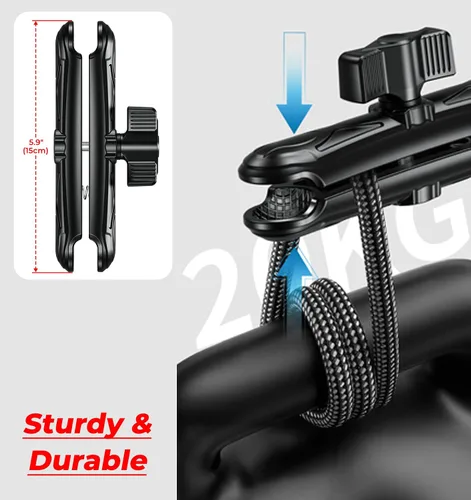 Vista 4 de VAZESWIN - Brazo de doble enchufe de aleación de aluminio de 1 pulgada, brazo largo de 5.9 pulgadas de longitud Compatible with RAM Mounts B