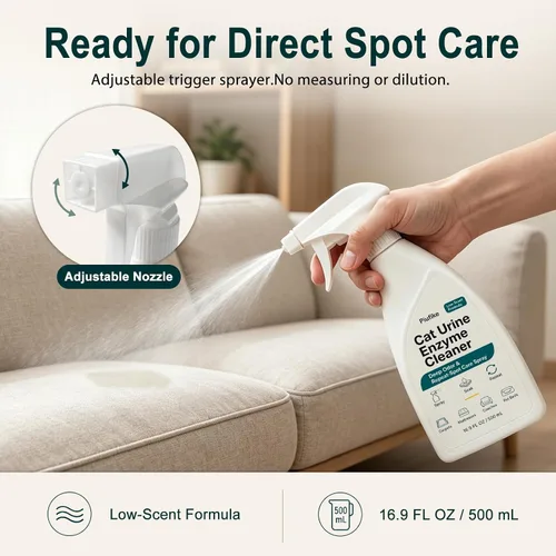 Vista 6 de Spray limpiador de enzimas para orina de gato, removedor de manchas