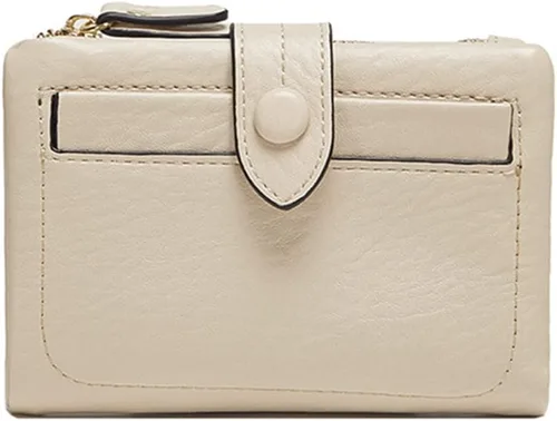 Vista 10 de Monedero para mujer, cartera de piel sintética, monedero para cambio, monedero, Albaricoque
