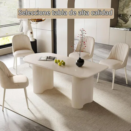 Vista 4 de Guyii Juego de mesa de comedor con 6 sillas, juego de mesa de cocina moderno, mesa de comedor interior para cocina, bar, sala de estar, rincón