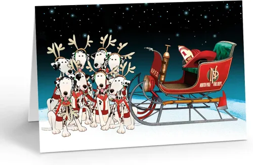 Vista 7 de Stonehouse Collection Tarjetas navideñas de bomberos – 16 tarjetas navideñas en caja de bomberos, rescate de bomberos, camión de bomberos (surtido)
