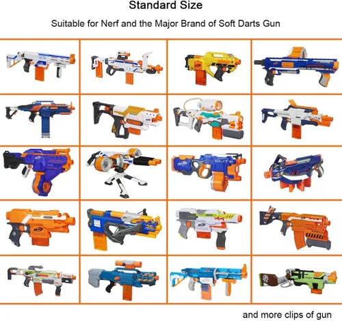 Vista 6 de pinzas para cartuchos de carga rápida, 4 unidades, 12 dardos para Nerf n-Strike Elite Blaster (naranja)