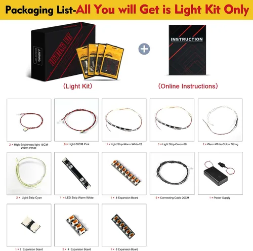 Vista 5 de BrickBling Kit de luces LED compatible con el set de construcción Lego Tranquil Garden 10315 (solo luces), iluminación creativa para Lego Zen Garden