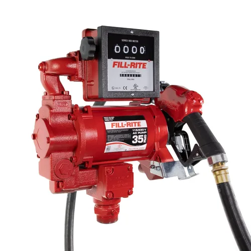 Vista 7 de Fill-Rite FR310VB 115V/230V 35 GPM Bomba de transferencia de combustible con manguera de descarga y boquilla automática (rojo)