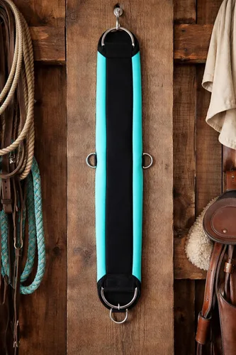 Vista 2 de 36" Caballo Suave Acolchado Neopreno Turquesa Western Riding Sillín Cinch 9719-36