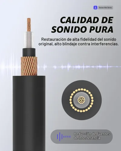 Vista 3 de Donner - Cables de conexión para pedales de efecto de guitarra de 6 pulgadas, negro, paquete de 3