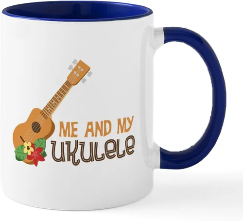 Vista 38 de CafePress Peace Love - Taza de café de cerámica para ukelele (11 oz (11.0 fl oz)