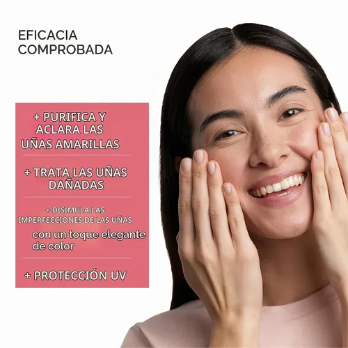 Vista 2 de PODERM Esmalte de uñas, enriquecido con árbol de té y biotina, mejora la apariencia de las uñas, fórmula vegana, para manos y pies, laboratorio Rosa