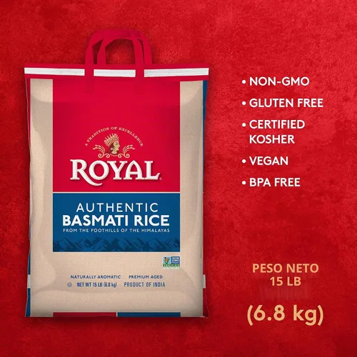 Vista 3 de Royal Arroz Basmati - Auténtico arroz basmati blanco de grano largo - Bolsa