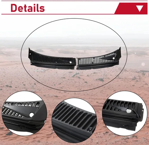 Vista 4 de HECASA Rejilla de ventilación para limpiaparabrisas Compatible con Ford F250 F350 F450 F550 Super Duty 1999-2007 y Ford Excursion 2000-2005