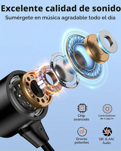 Vista 8 de Auriculares inalámbricos NANAMI, auriculares Bluetooth actualizados, resistencia al agua IPX7, auriculares intrauditivos con micrófono, banda