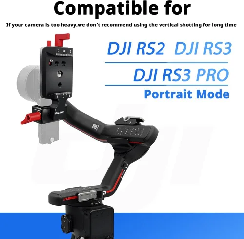 Vista 2 de Soporte vertical RS3, solución de placa de cámara cardán vertical compatible con DJI Ronin S3/Ronin S3 PRO para cámara YouTube Tiktok Video Disparo