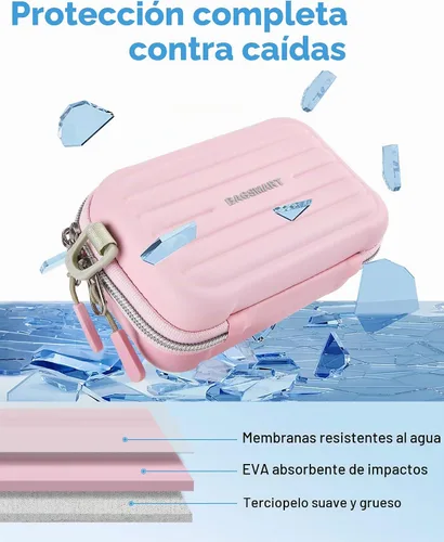 Vista 3 de BAGSMART Funda para cámara digital, bolsa pequeña para cámara con 2 formas Rosa bebé