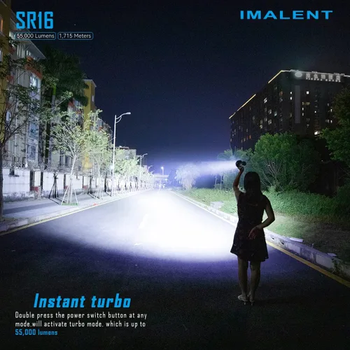 Vista 7 de IMALENT SR16 - Linterna recargable de 55000 lúmenes, reflector LED de 5600 pies de largo, USB-C de carga rápida impermeable con mango para rescate