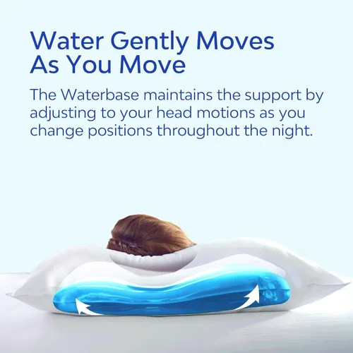 Vista 6 de Mediflow Elite - Almohada de agua de plumón, 90% de relleno de plumón, almohada ajustable para aliviar el dolor de cuello para dormir de lado