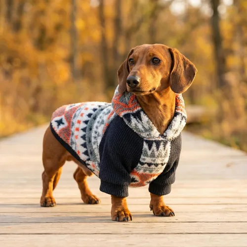 Vista 7 de Fitwarm Sudadera con capucha de forro polar a rayas geométricas, ropa de invierno mullida para perros pequeños, niños y niñas, sudadera acogedora