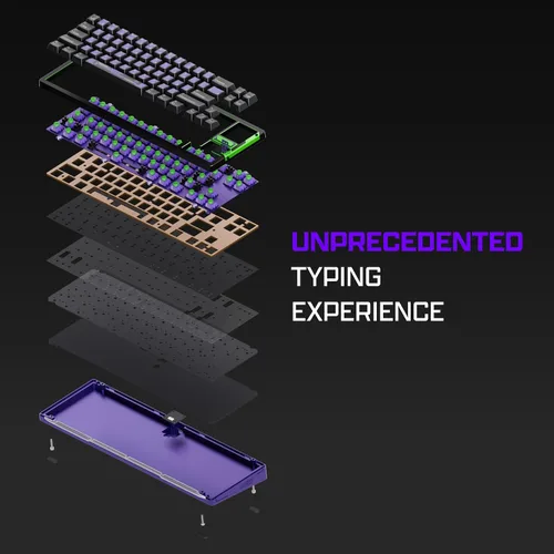 Vista 4 de OOCTPK Chilkey Slice68 HE - Teclado mecánico para juegos con cable, 68% intercambiable en caliente de aluminio con efecto Hall personalizado