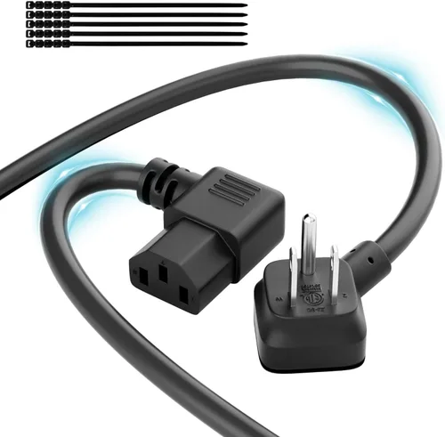 Vista 11 de Elecan Cable de alimentación de repuesto de 3 clavijas de 50 pies, cable de alimentación flexible y duradero a prueba de calor para dispositivos CA