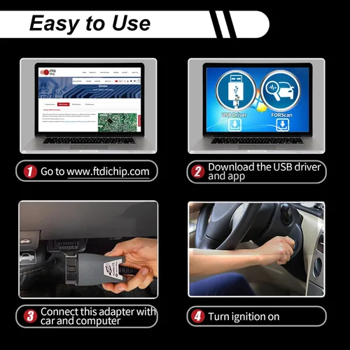 Vista 9 de VGATE vLinker FS USB FORScan OBD2 Adaptador para interruptor automático HS/MS-CAN, cable OBD2 USB FORScan adaptador lectores de código