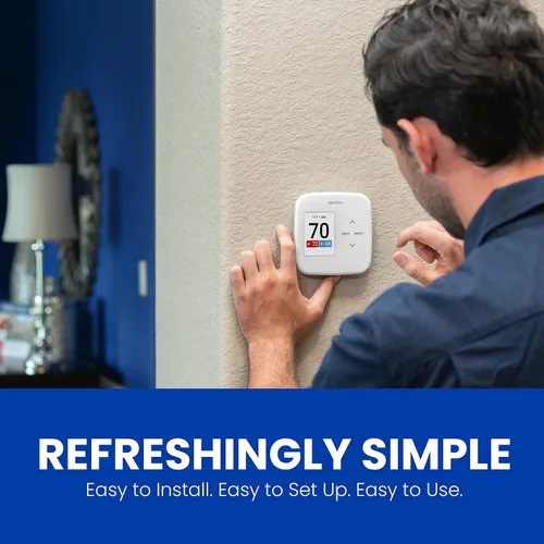 Vista 12 de AprilAire S86WMUPR Termostato programable Wi-Fi, multietapa universal con control IAQ, etapas de calor/frío 2H/2C o etapas de bomba de calor 4H/2C