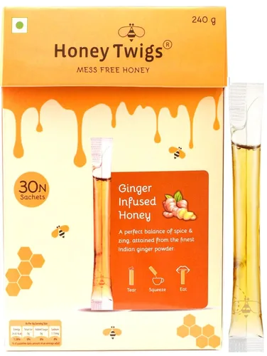 Vista 11 de Honey Twigs Honey Sticks Caja de regalo – 36 pajitas de miel natural de una sola porción – 8.47 onzas por paquete (0.28 oz por palo) Paquete
