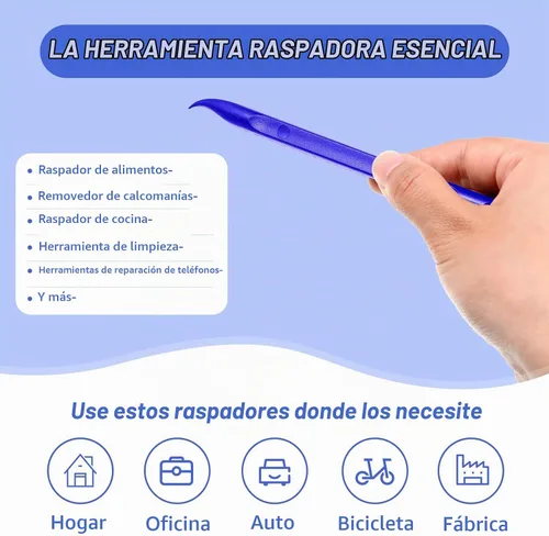 Vista 4 de Herramienta Raspadora de Plástico de 9 Piezas Sin Rayones para Limpieza de Grietas Removedor de Calcomanías Herramienta Multipropósito Raspadores