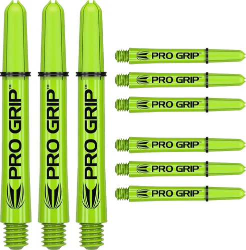 Vista 8 de Target Darts Pro Grip Shafts – Set of 9 3 Sizes (Short, Intermediate, Medium), 12 Colours Dart Stems, Professional Darts Accessories, 2BA Shaft