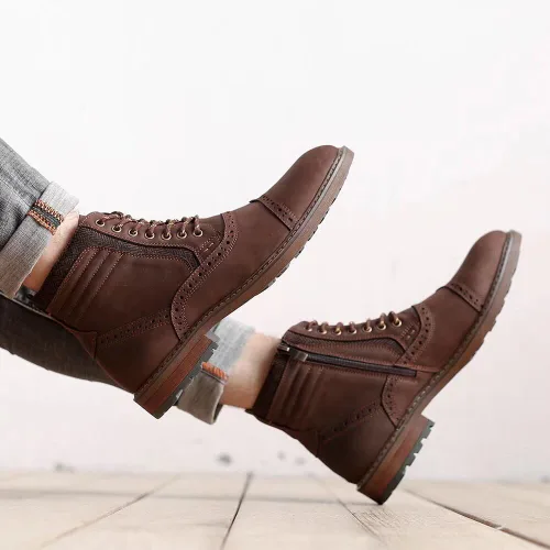Vista 6 de Arkbird Mens Chelsea Boots, Stylish and Comfort Leather Chukka Ankle Boots with Zipper