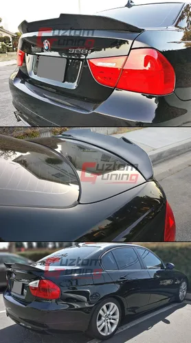 Vista 3 de Alerón de maletero de fibra de carbono de pico de pato estilo PS compatible con BMW E90 3 Series M3 4 2006-2011 Sedan de 4 puertas