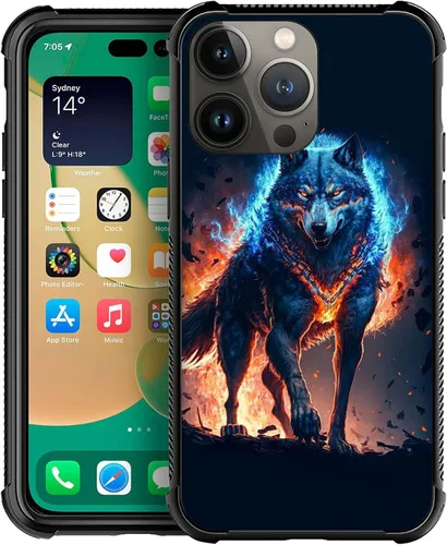 Vista 28 de ZHEGAILIAN Funda compatible con iPhone 14, fundas de caballo de baile de cristal de colores, parte trasera de vidrio templado+funda protectora