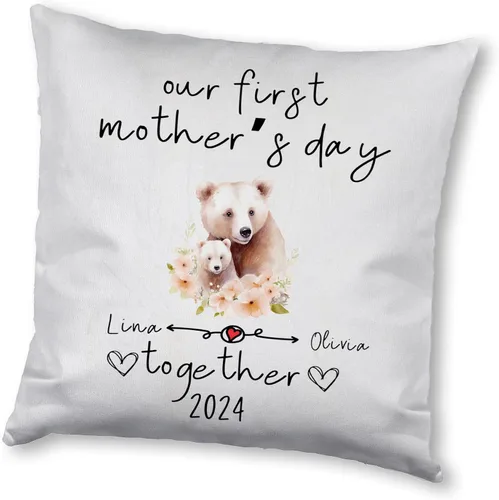 Vista 5 de Mother's Day Bear, Personalised Pillow Case Decor for Home, Present for Mom, Grandmother, for Her