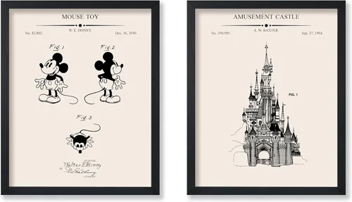 Vista 17 de Monem Art - Póster de 2 piezas con diseño de ladrillos - Estampado de patentes de bloques de construcción - Arte de ladrillos de construcción