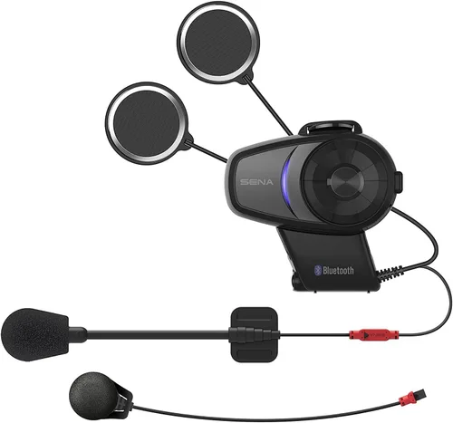 Vista 4 de Sena Sistema de comunicación de auriculares Bluetooth para motocicleta 10S, paquete doble (renovado)
