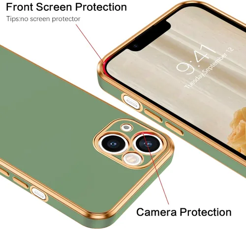 Vista 6 de VENINGO Funda compatible con Apple 14, TPU suave de ajuste delgado con pulsera ajustable, chapado en soporte, resistente a los arañazos, a prueba