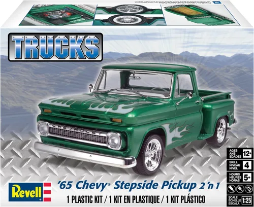 Vista 2 de Pickup Chevy Stepside 2 N1 del '65, Verde, de Revell