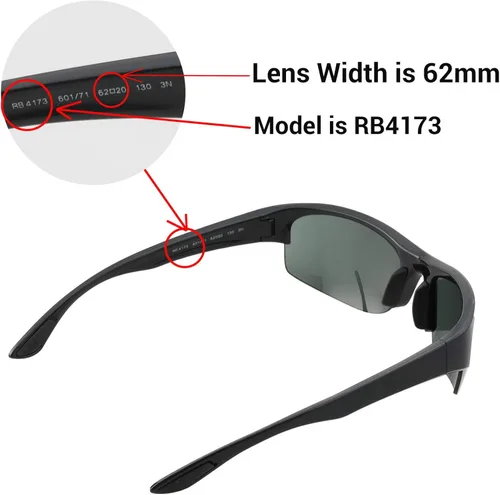 Vista 4 de Walleva Lentes de repuesto para lentes de sol Ray-Ban RB4173 de 2441in múltiples opciones disponibles